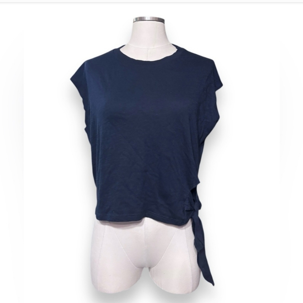 BANANA REPUBLIC FACTORY Navy Sleeveless Malibu Muscle Tee Side Tie NWT!